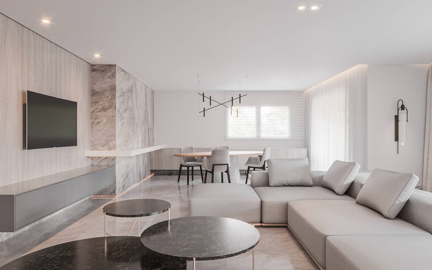 Living & Jantar Integrados — Apartamento A|J, Jardim Europa, São Paulo — ML Arquitetos Associados