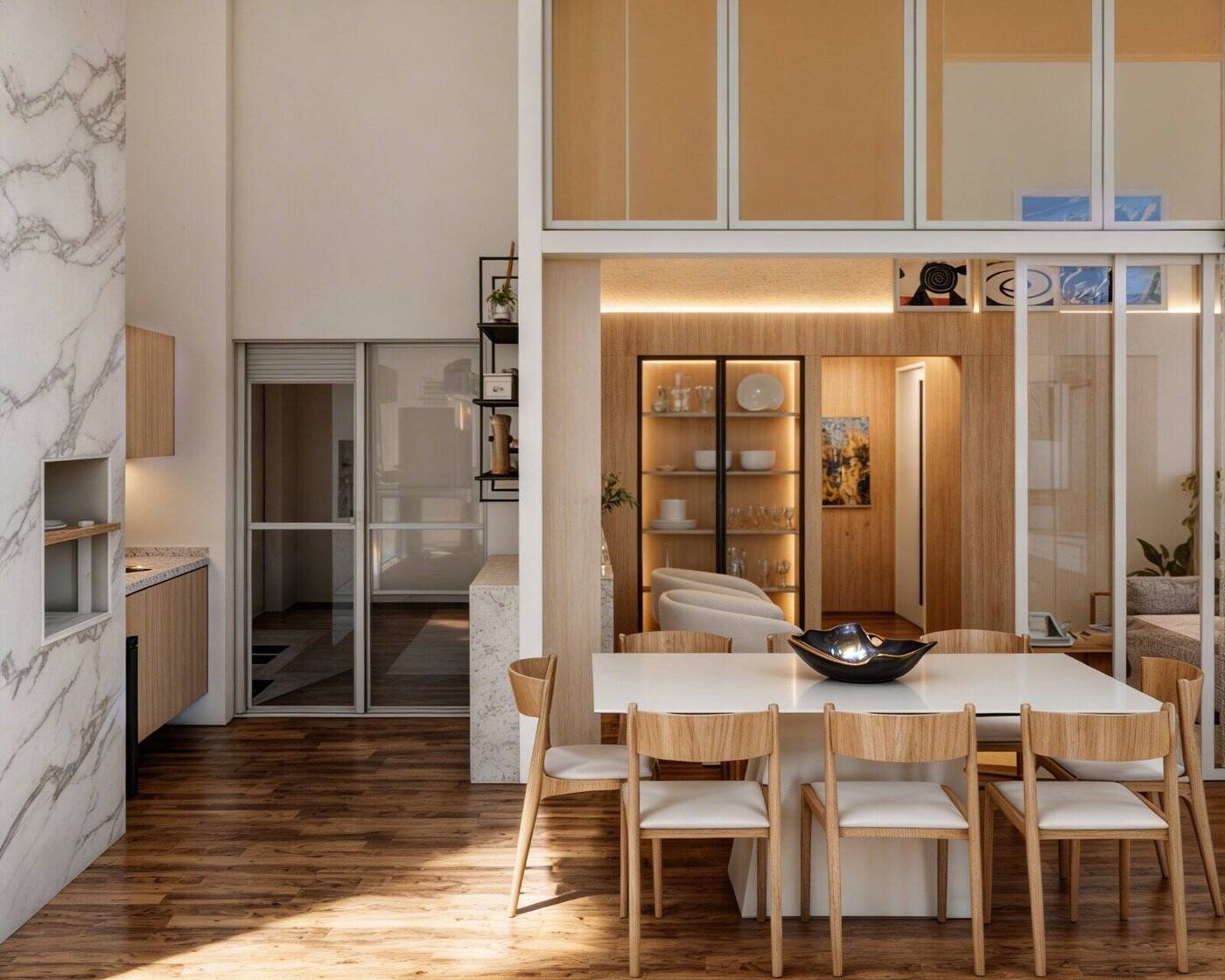 Sala de Jantar com Adega e Cristaleira — Apartamento C|D, Perdizes, São Paulo — ML Arquitetos Associados